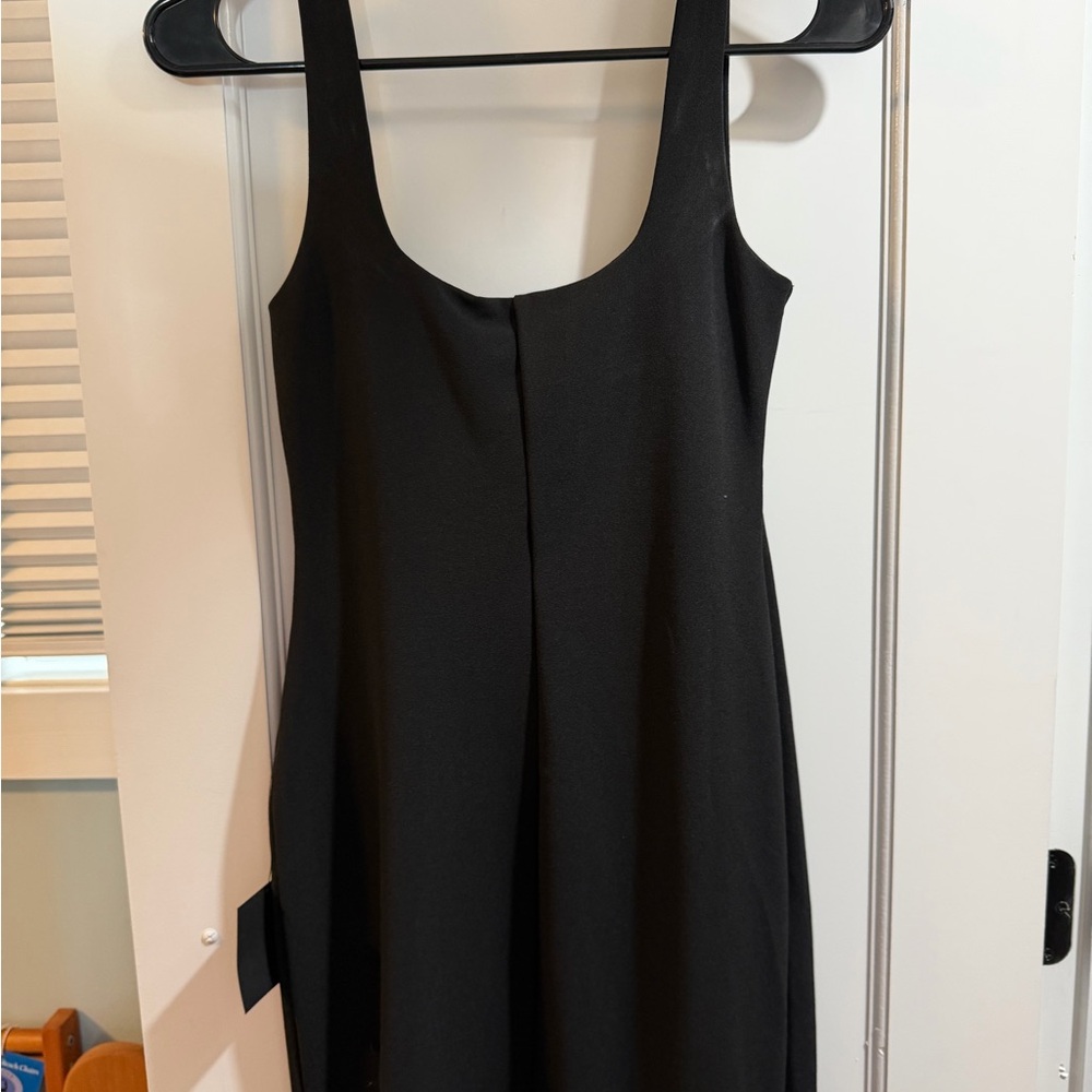 Lulu's Classic Black Midi Dress - Picture 3 of 3